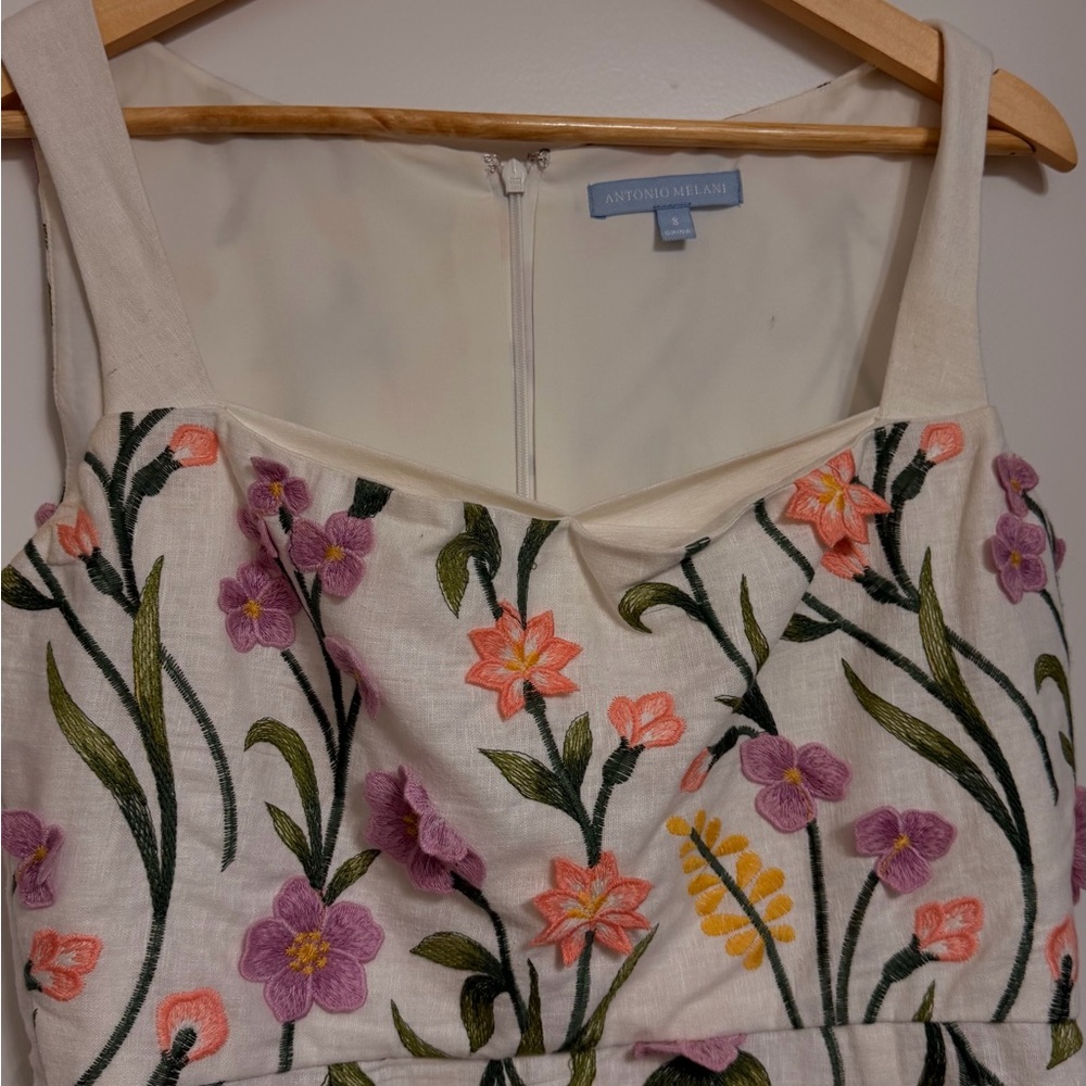 Antonio Melani Floral Linen Midi Dress - Picture 2 of 4